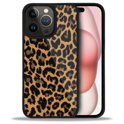 For Apple iPhone 14 PRO MAX 6.7" Bling Animal Design Glitter Hybrid Case Case - Black Leopard