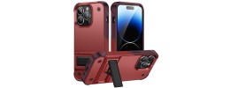 For Apple iPhone 14 PRO MAX 6.7" CARD Holster with Kickstand Clip Hybrid Case Cover - Red