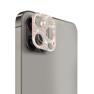 For Apple iPhone 14 PRO MAX 6.7" Camera Lens Zinc Alloy With Diamond - Silver