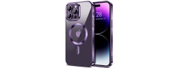 For Apple iPhone 14 PRO MAX 6.7" Card Holder with Magnetic Ring Stand Hybrid Case Cover - Light Purple