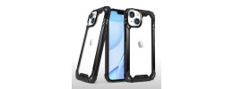 For Apple iPhone 14 PRO MAX 6.7" Clear Transparent Hybrid Case Cover - Clear PC + Black TPU