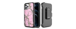 For Apple iPhone 14 PRO MAX 6.7" Commando Holster Kickstand Hybrid Tough Case Cover - Camo Pink