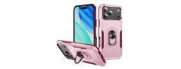 For Apple iPhone 14 PRO MAX 6.7" Design Card Holder with Magnetic Ring Stand Hybrid Case Cover - Pink Floral