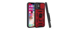 For Apple iPhone 14 PRO MAX 6.7" ELITE Camera Push Magnetic Ring Stand Hybrid Case Cover - Red