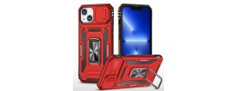 For Apple iPhone 14 PRO MAX 6.7" Easy Viewing Kickstand Camera Protection Hybrid Case Cover - Red