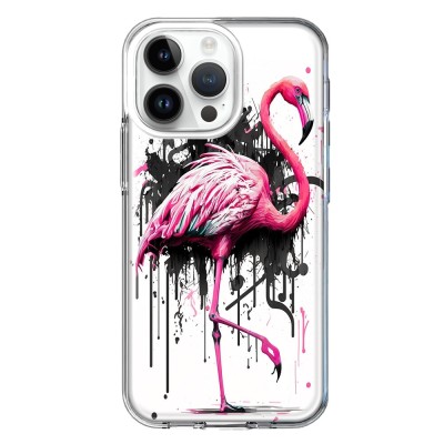 For Apple iPhone 14 PRO MAX 6.7" Exotic ShockProof Design Hybrid Case Cover - Exotic Flamingo