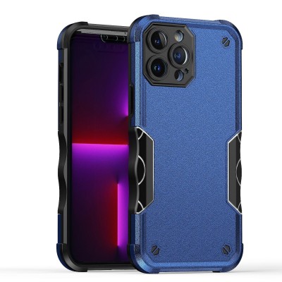 For Apple iPhone 14 PRO MAX 6.7" Exquisite Tough Shockproof Hybrid Case Cover - Blue