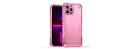 For Apple iPhone 14 PRO MAX 6.7" Exquisite Tough Shockproof Hybrid Case Cover - Pink
