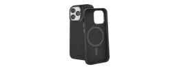 For Apple iPhone 14 PRO MAX 6.7" Finest Transparent Thick Acrylic Hybrid Metal Buttons Cover Case - Black