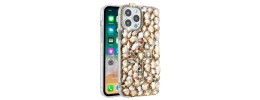 For Apple iPhone 14 PRO MAX 6.7" Full Diamond with Ornaments Case Cover - Gold Exquisite Garden