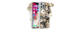 For Apple iPhone 14 PRO MAX 6.7" Full Diamond with Ornaments Case Cover - Ultimate Multi Ornament Black