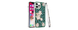 For Apple iPhone 14 PRO MAX 6.7" Full Diamond with Ornaments Hard TPU Case Cover - Perfume Hearts Flower
