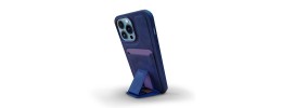 For Apple iPhone 14 PRO MAX 6.7" Luxury Side Magnetic Button Card ID Holder PU Leather Case Cover - Dark Blue