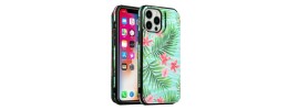 For Apple iPhone 14 PRO MAX 6.7" Luxury Side Magnetic Button Card ID Holder PU Leather Case Cover - Foral D