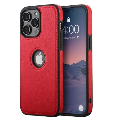 For Apple iPhone 14 PRO MAX 6.7" Luxury Side Magnetic Button Card ID Holder PU Leather Case Cover - Red