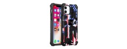 For Apple iPhone 14 PRO MAX 6.7" Machine Design Magnetic Kickstand Case Cover - American Flag