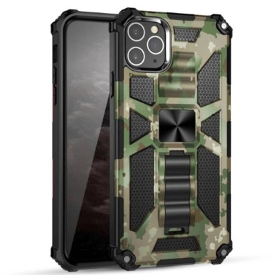 For Apple iPhone 14 PRO MAX 6.7" Machine Design Magnetic Kickstand Case Cover - Camo Green