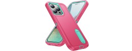 For Apple iPhone 14 PRO MAX 6.7" PEAK 3in1 Toughest Hybrid with Stand Cover Case - Teal/Hot Pink