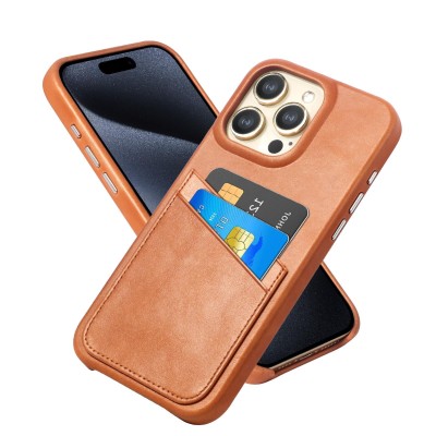 For Apple iPhone 14 PRO MAX 6.7" PU Leather Window Flap Case with Cover - Tan