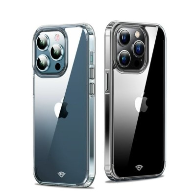 For Apple iPhone 14 PRO MAX 6.7" PURE CRYSTAL Transparent Thick 2.0mm ShockProof Chromed Buttons Case Cover - Clear