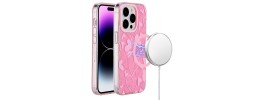 For Apple iPhone 14 PRO MAX 6.7" Passion Square Hearts IMD Design with Diamond Ring Stand Case Cover - C