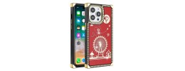 For Apple iPhone 14 PRO MAX 6.7" Passion Square Hearts WindMill Love Balloon Fun Case Cover - Red