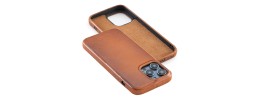 For Apple iPhone 14 PRO MAX 6.7" Plain Premium Leather With Ring Stand Square Passion Heart Case Cover - Brown