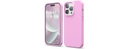 For Apple iPhone 14 PRO MAX 6.7" Plain Premium Leather With Ring Stand Square Passion Heart Case Cover - Light Pink