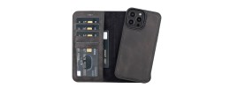 For Apple iPhone 14 PRO MAX 6.7" Premium Wallet MultiCard Holder Money Zipper With Magnetic Flap - Black