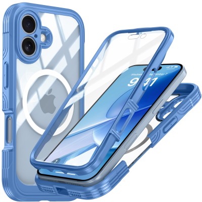 For Apple iPhone 14 PRO MAX 6.7" Rank Tough Strong Modern Fused Hybrid Case Cover - Blue