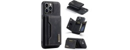 For Apple iPhone 14 PRO MAX 6.7" Retro Wallet Card Holder Case Cover - Black