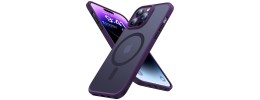 For Apple iPhone 14 PRO MAX 6.7" Rockstar Machine Magnet Mount Friendly Kickstand Case Cover - Black/Dark Purple