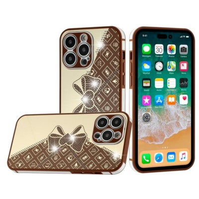 For Apple iPhone 14 PRO MAX 6.7" SPLENDID Glitter BOW Design TPU Case Cover - Blue