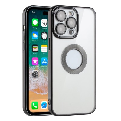 For Apple iPhone 14 PRO MAX 6.7" SQUARE Passion Glitter Diamond Ring Stand Case Cover - BLACK CHROME C