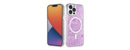 For Apple iPhone 14 PRO MAX 6.7" Sparkle Glitter Hybrid Case Cover - Dark Purple