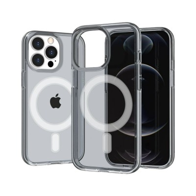 For Apple iPhone 14 PRO MAX 6.7" Sturdy Ultra Thick 3mm Transparent Hybrid Case Cover - Smokee Cover - Smoke