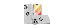 For Apple iPhone 14 PRO MAX 6.7" Tempered 2in1 3D Full Protection Hybrid Zinc Alloy Ultra Thin with Logo Hole Case Cover - Silver