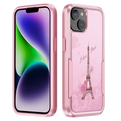 For Apple iPhone 14 PRO MAX 6.7" Tough Anti-Slip Hybrid Case Cover - Eiffel Tower