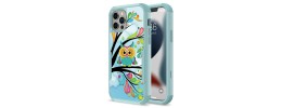 For Apple iPhone 14 PRO MAX 6.7" Tough Anti-Slip Hybrid Case Cover - Owl