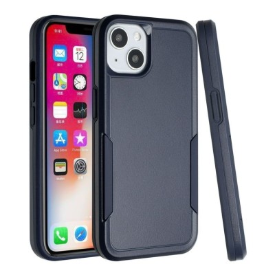For Apple iPhone 14 PRO MAX 6.7" Tough Strong Dual Layer Flat Hybrid Case Cover - Blue