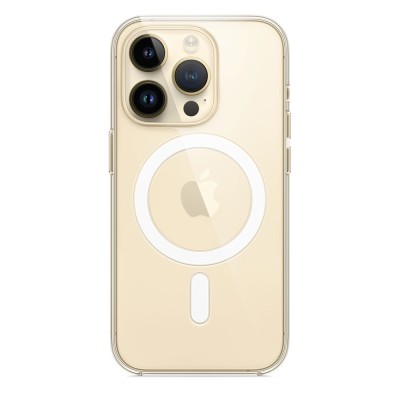 For Apple iPhone 14 PRO MAX 6.7" Transparent Clear Hybrid with Matching Metal Buttons and Camera Protection - Rose Gold