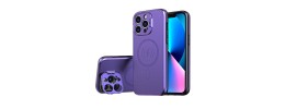 For Apple iPhone 14 PRO MAX 6.7" Well Protective Magentic Ring Stand Camera Protective Cover Case - Purple