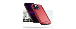 For Apple iPhone 14 PRO 6.1" Rank Tough Strong Modern Fused Hybrid Case Cover - Red