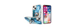 For Apple iPhone 14 PRO MAX 6.7" Superior RoseGold Chromed Edge IMD Ring Stand Design Case Cover - D