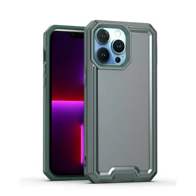 For Apple iPhone 14 PRO 6.1" Rank Tough Strong Modern Fused Hybrid Case Cover - Gray