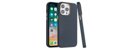 For Apple iPhone 14 Plus 6.7" Classy Slick Chromed Around Hybrid Case Cover - Black