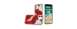 For Apple iPhone 14 PRO 6.1" Full Diamond with Ornaments Case Cover - Red Exquisite Garden