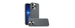 For Apple iPhone 14 PRO 6.1" Premium LIQUID Silicone with Metal Buttons and Camera Edges Case Cover - Grey