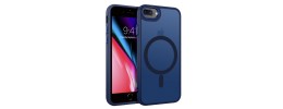 For Apple iPhone 8 Plus/7 Plus/6 Plus Machine Magnetic Kickstand Case Cover - Dark Blue