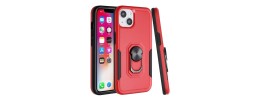 For Apple iPhone 8 Plus/7 Plus CHIEF Oil Painted Magnetic Ring Stand Hybrid Case Cover - Red